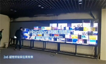 HoinWare炫互图片墙软件在大学科技展厅的应用，2X6超宽拼接屏呈现震撼互动体验